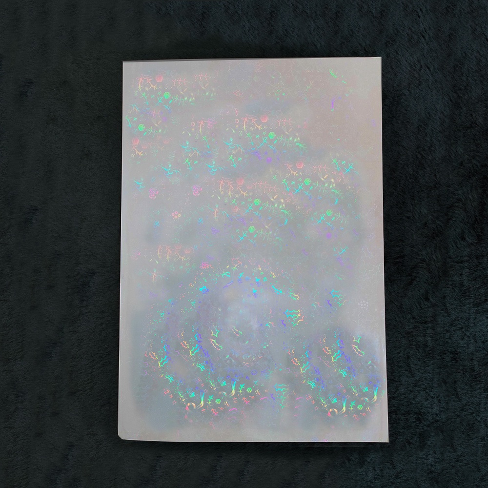 Màng cán Hologram lấp lánh trang trí sticker, toploader Size A4