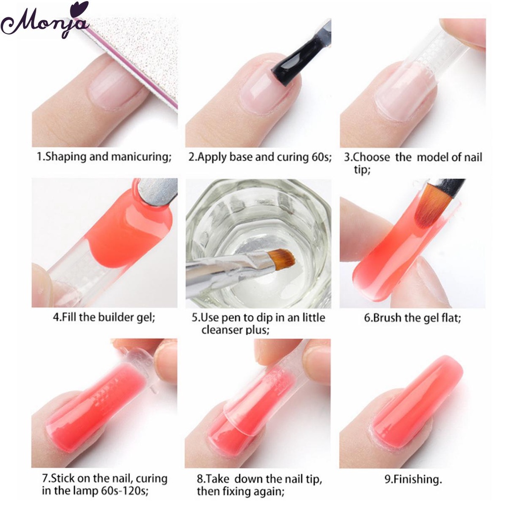 Set 4 lọ gel nối móng tay Monja nhanh chóng tiện dụng
