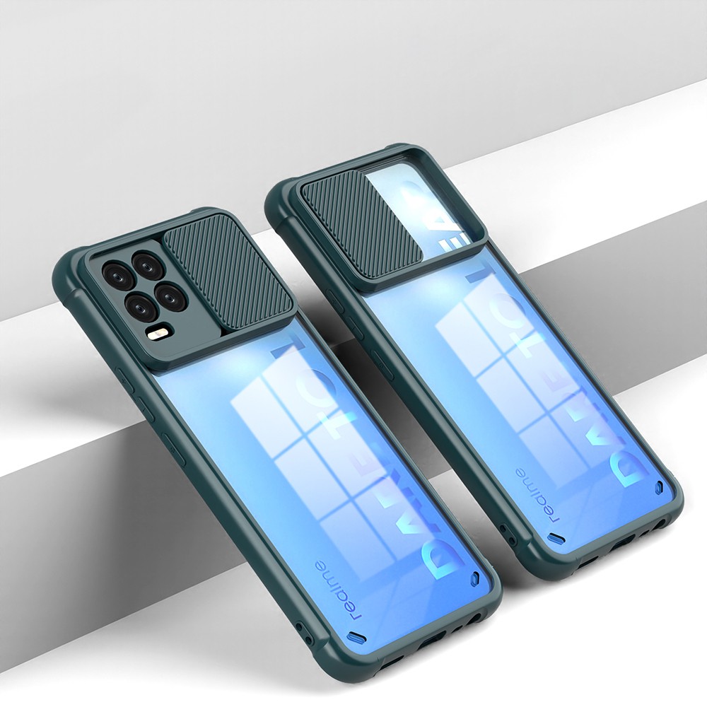 Ốp Điện Thoại Trong Suốt Có Nắp Trượt Bảo Vệ Ống Kính Máy Ảnh Cho OPPO Reno 6 6Z 5 Pro 5F 4G 5G Reno6 Z