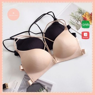 Áo Bra dây đan chéo sexy, Áo brallte bàn tay nâng ngực, Áo ngực cài trước, Queennga