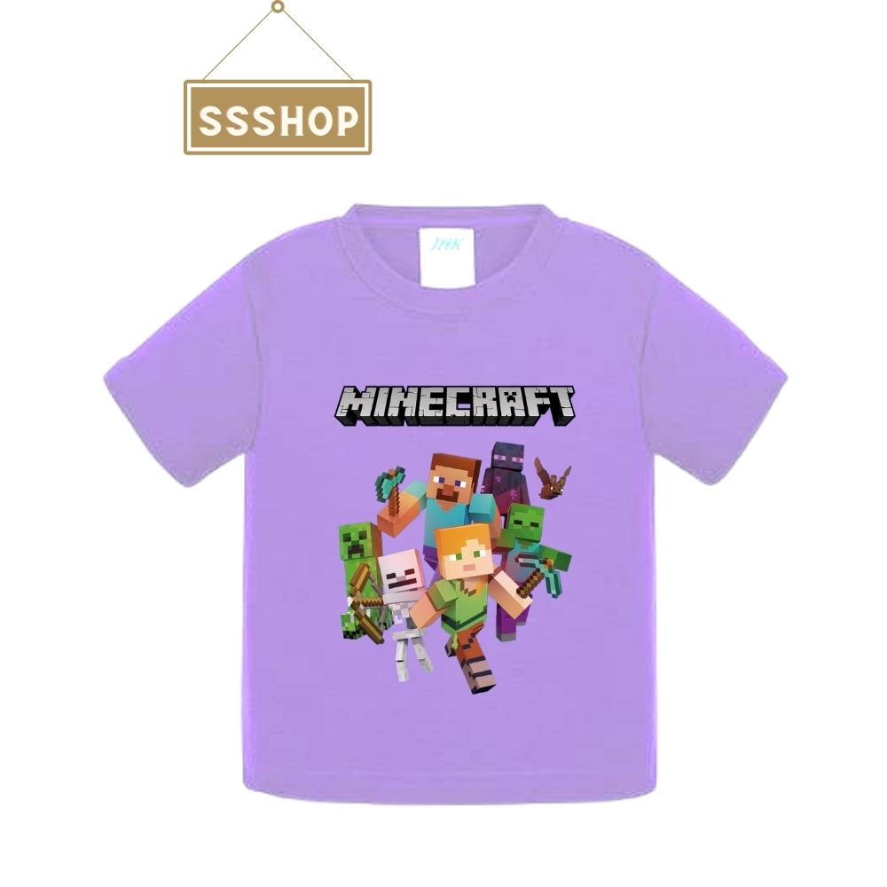 Áo thun trẻ em💖Áo cotton mát mịn In Hình Game Minecraft cho bé trai và bé gái - SSSHOP 04
