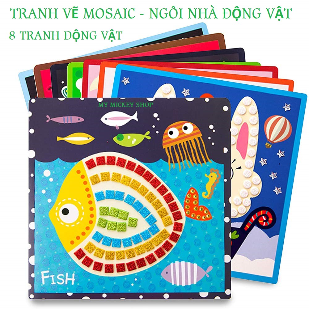 Bộ đồ chơi thủ công Joan Miro tự tay làm sticker tranh dán bằng foam Ngôi nhà động vật giúp bé 3 tuổi DIY khéo tay