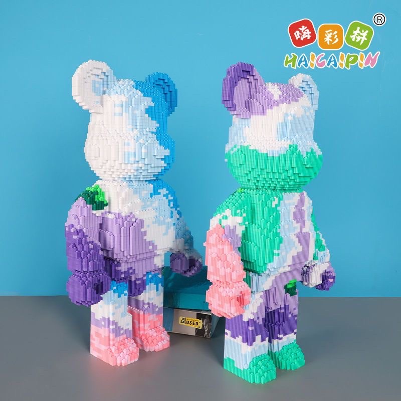 Đồ chơi lắp ghép Legogi GẤU BEARBRICK 50CM 55CM bằng gạch răng cưa mô hình lắp ráp xếp hình