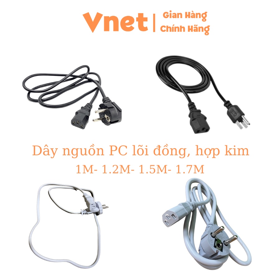 Dây nguồn máy tính 1M- 1.2M- 1.5M- 1.7m lõi đồng lõi hợp kim dùng cho máy tính,máy in, nồi cơm điện...