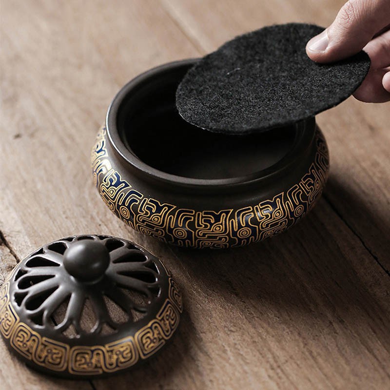 lư hương vàng dòng lư hương gốm rồng Lư hương bằng gốm Vật phẩm phong thủy lư hương gốm sứ thiết kế lư hương lư xông trầm hương đỉnh đốt nhang gốm sứ