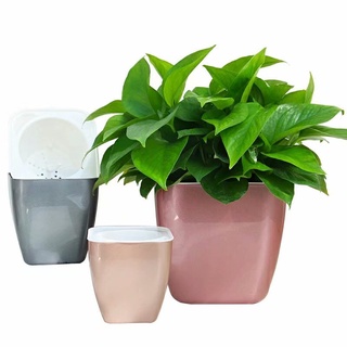 Chậu cây nhựa giả nhôm tự tưới nước