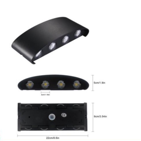 Đèn trang trí hắt tường 2 đầu 6w và 8w chống nước