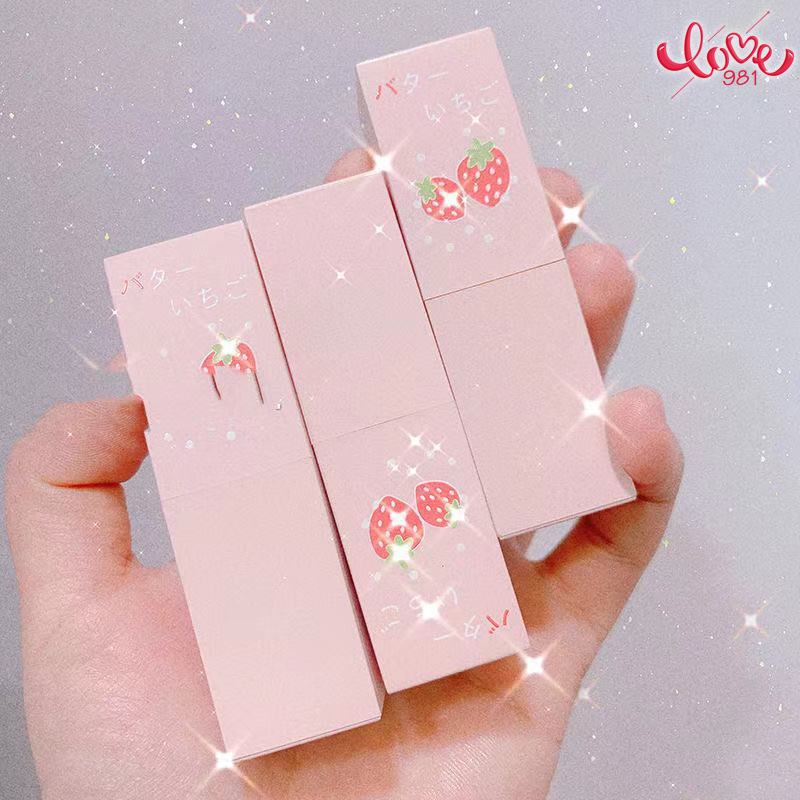 (hàng Mới Về) Son Môi Dưỡng Ẩm Chống Nước Chống Mồ Hôi Thiết Kế Vỏ Son Hình Quả Dâu Dễ Thương | BigBuy360 - bigbuy360.vn