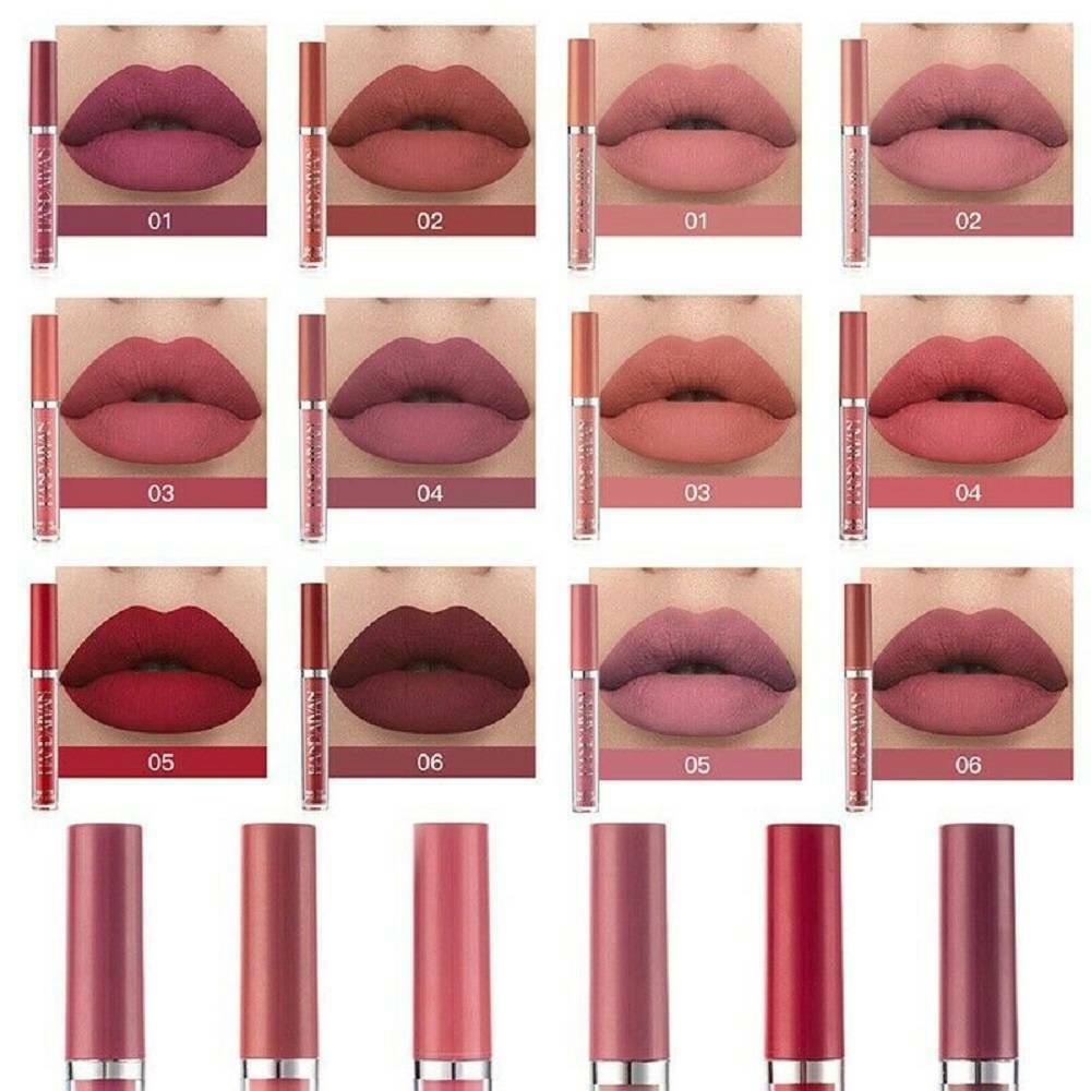 【Ready Stock】 SALE!!! - 6Pcs Long Lasting Lip Gloss Glazed Matte Beauty Liquid Lipstick Lip Makeup Set