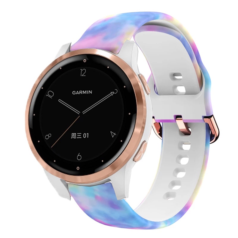 Dây Đeo Silicon 18mm 20mm 22mm Cho Đồng Hồ Thông Minh Garmin Vivomove 3s Active S Galaxy Watch4 3 Active 2 S3