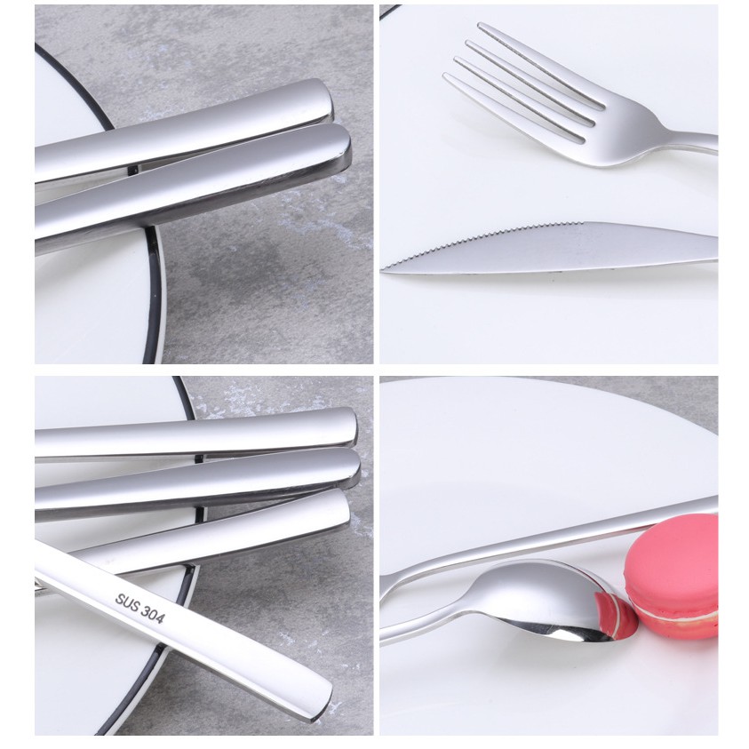 Set bộ dao thìa dĩa đũa phong cách Hàn Quốc inox 304 cao cấp 4 món