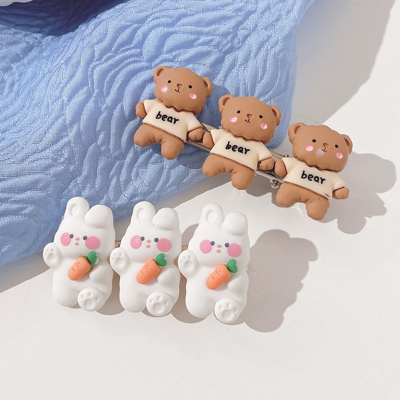 Kẹp tóc hình gấu nhỏ dễ thương phong cách Nhật Bản dành cho trẻ em