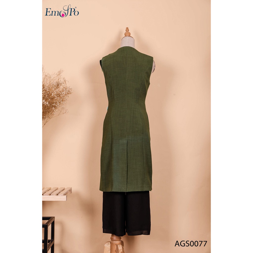 Áo vest gile dáng dài AGS0077 Emspo (Rêu, Cam)