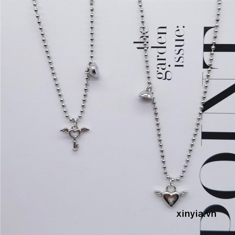 Vòng cổ Chuỗi Hạt Tròn Có Khóa Nam Châm Thiết Kế Đơn Giản Thời Trang Cho Cặp Đôi