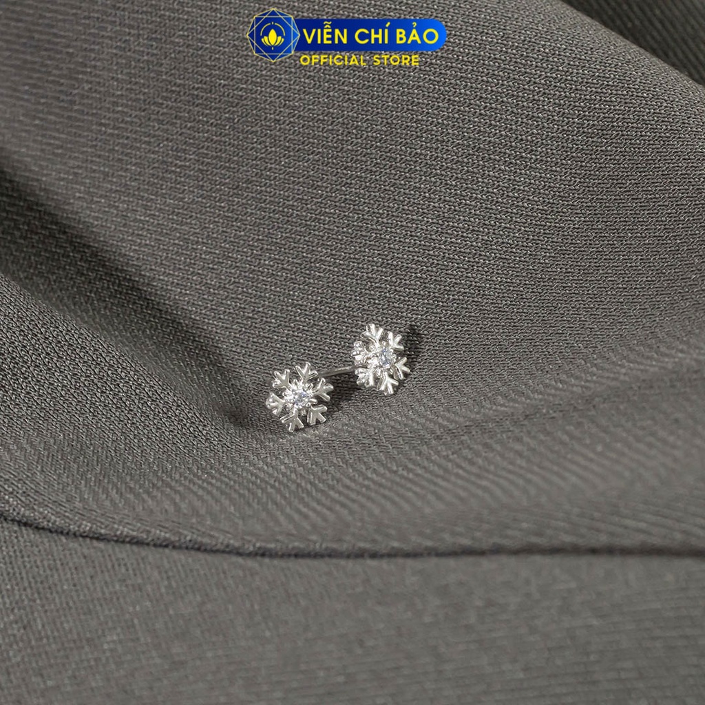 Bông tai bạc nữ hoa tuyết nhỏ NEW chất liệu bạc 925 thời trang phụ kiện trang sức Viễn Chí Bảo E0107
