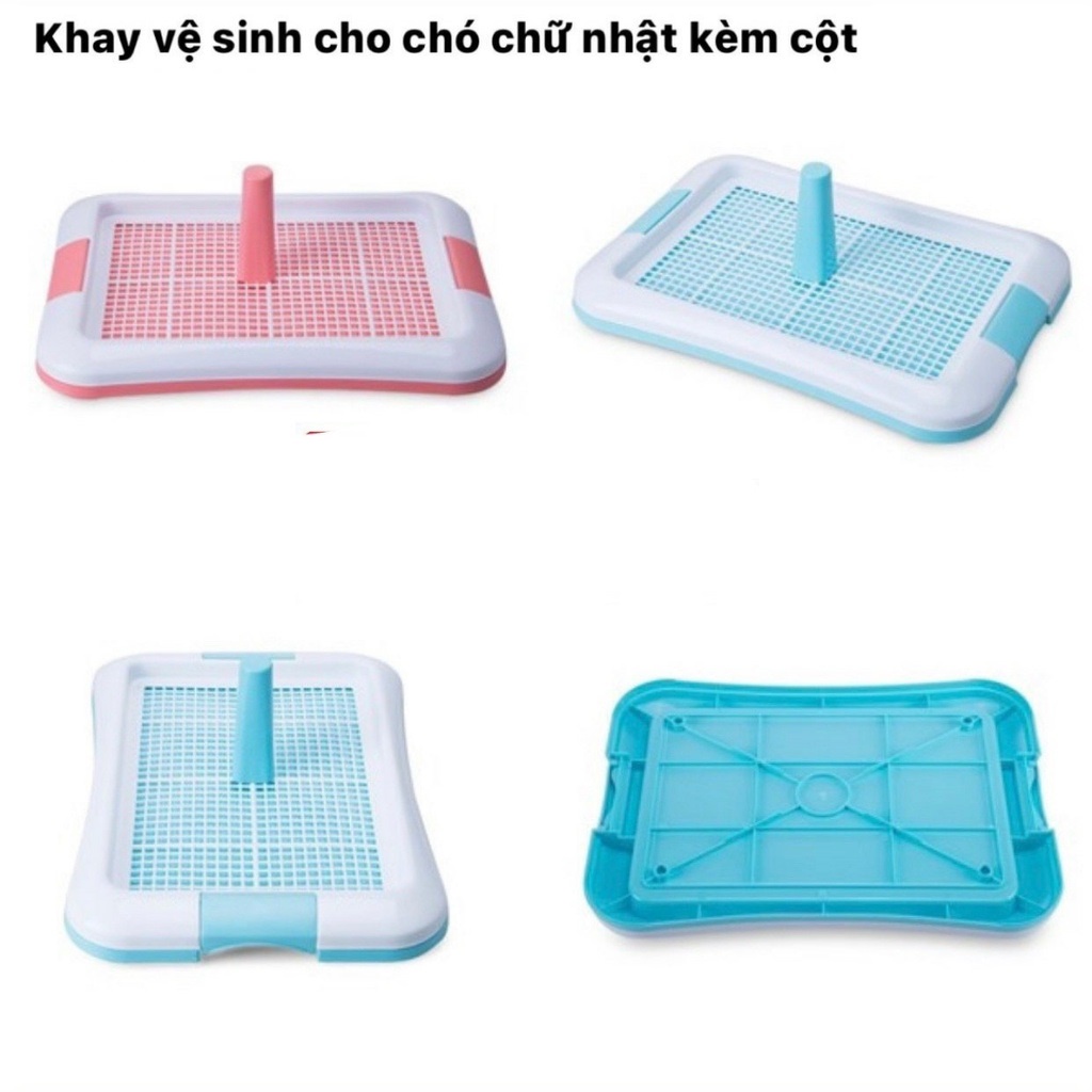 Khay Vệ Sinh Cho Chó + Kèm 1 Trụ Cùng Loại ⚡CHỈ 1 NGÀY⚡ nhựa cứng và bền, sạch sẽ tiện dụng- PET&amp;JOI