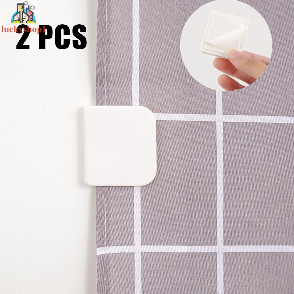 Set 2 Kẹp Cố Định Rèm Cửa Nhà Tắm Chống Văng Nước