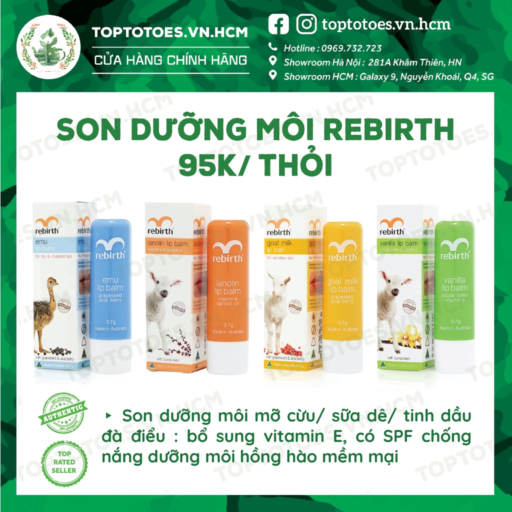 Son dưỡng môi chống nắng mỡ cừu Úc dưỡng môi mềm mại, hồng hào, có SPF ngừa thâm môi