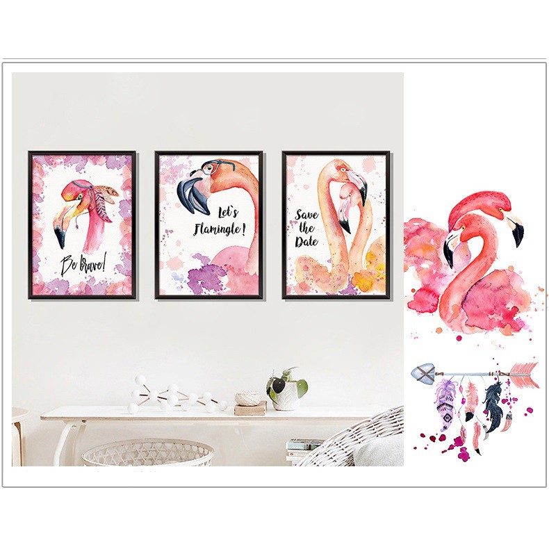 Decal tranh 3D ngỗng cưới Save the date AmyShop DCS052 ( 45 x 106 cm)