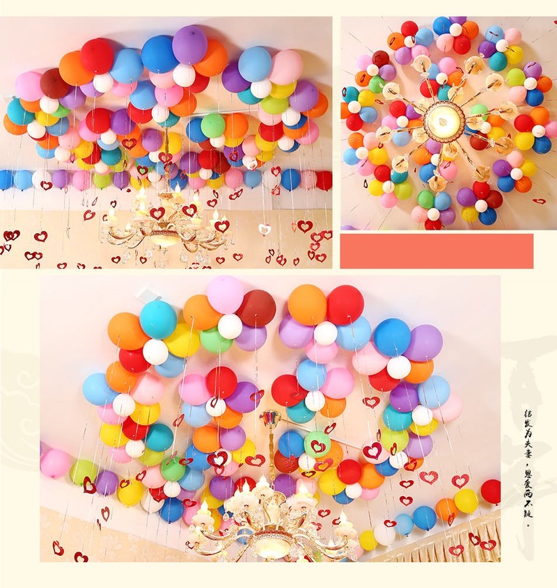 Set 50 Bong Bóng Cao Su Dày 10 Inch Trang Trí Phong Cảnh Tiệc Cưới/Sinh Nhật