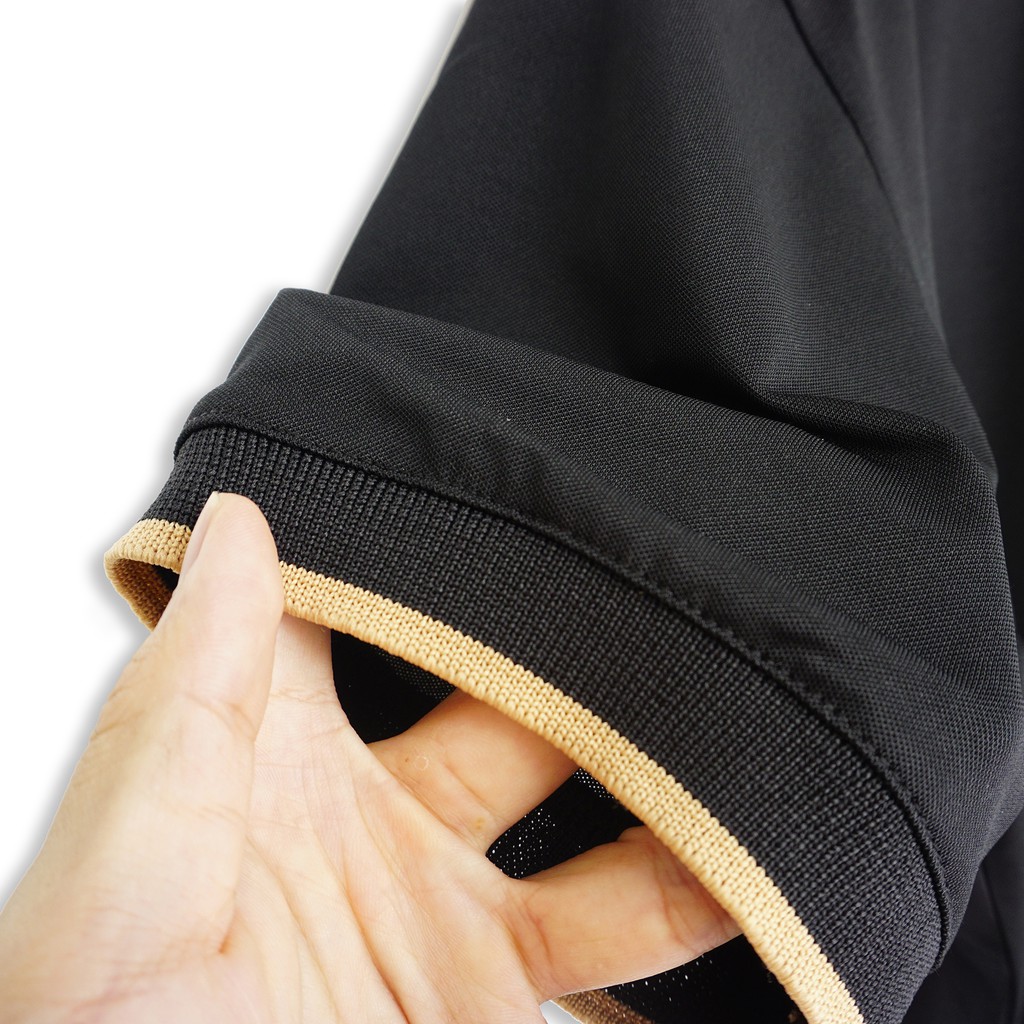 Áo Polo cổ viền Màu Đen Cao cấp, vãi cá sấu cotton, Chuẩn form, sang trọng, thanh lịch POLAB