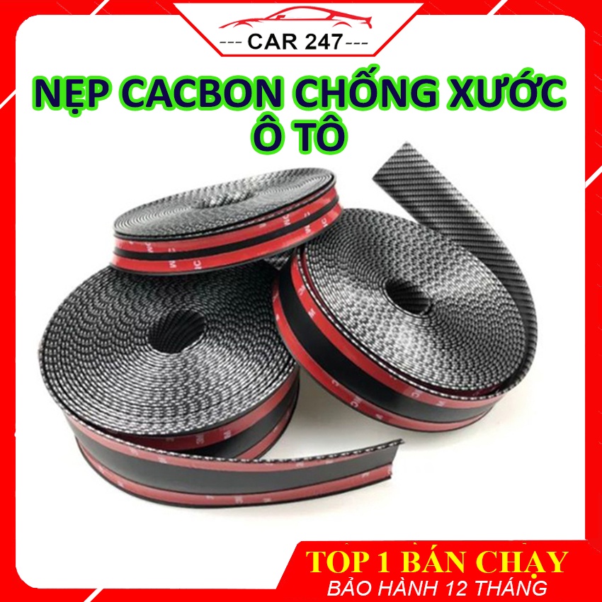 Nẹp Chống Xước Ô Tô - Nẹp Cacbon Chống Xước Bước Chân Cửa Xe Ô Tô, Bản 5cm, 7cm