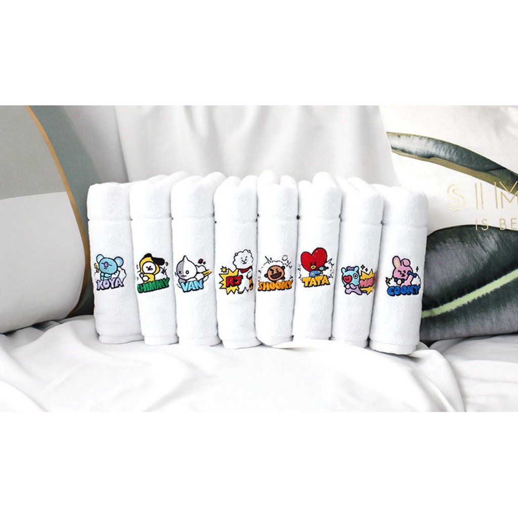 Khăn Lau Mặt In Hình Các Nhân Vật Bt21 Của Nhóm Nhạc Bts