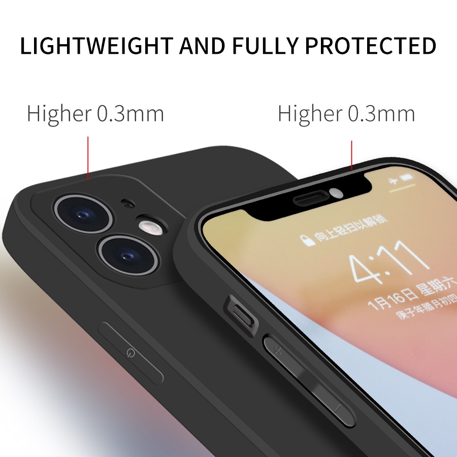 Ốp lưng JURSUE mềm chống bẩn hình độc lạ đen Cho iPhone 14 13 12 11 Pro Max SE 2020 X XR XS 8 7 ip 6S 6 Plus Y2227