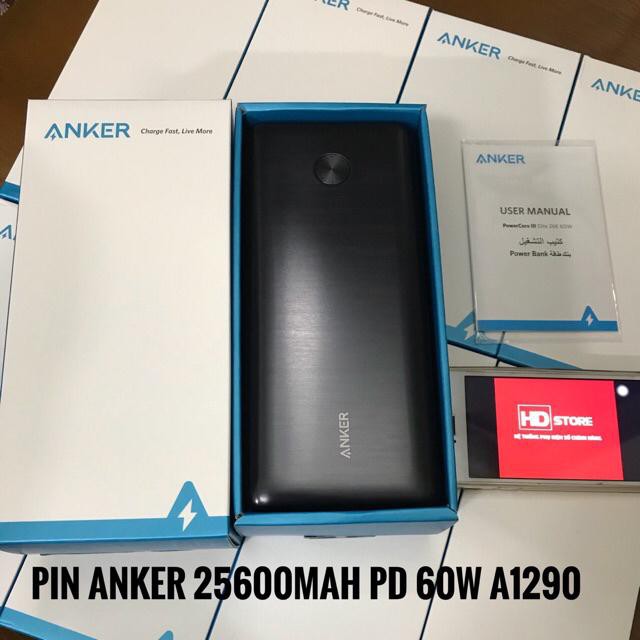 Pin sạc dự phòng ANKER PowerCore III Elite 25600 sạc nhanh 60W cho Mabook/Laptop - Mã A1290 - Chính hãng
