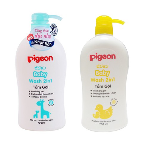 Tắm gội toàn thân em bé Pigeon Baby Wash 2in1 700ml