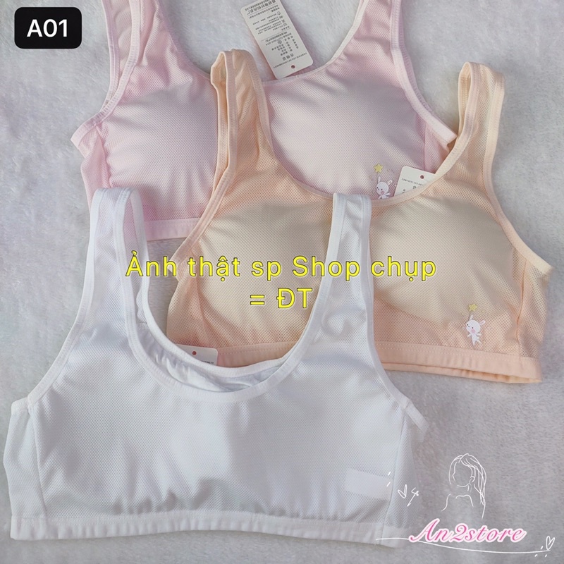 Áo lá bé gái mới lớn 【👙LOẠI ĐẸP】 - áo ngực học sinh 2 dây bản to đệm mỏng có thể rút lớp bông mút