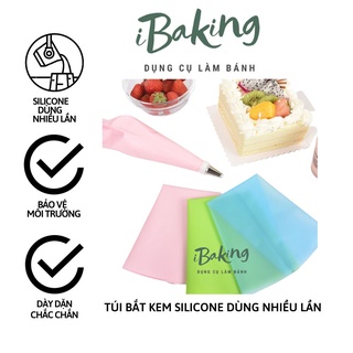 Túi bắt kem,Túi tam giác đựng kem trang trí bánh dùng nhiều lần chất liệu silicon loại dày đẹp, tái sử dụng nhiều lần