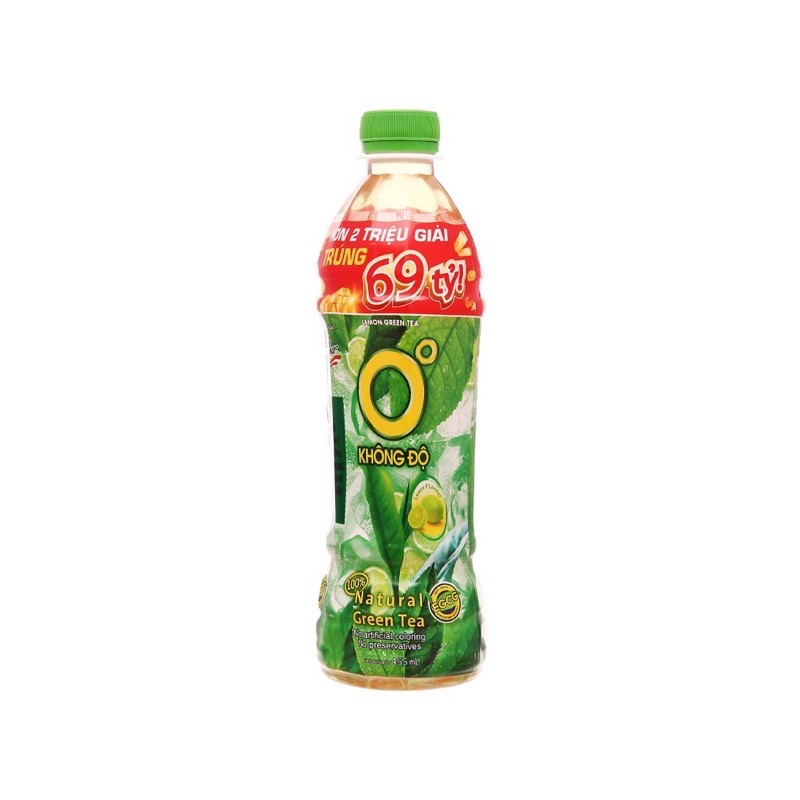 Thùng 24 Chai Trà Xanh O Độ Vị Chanh 455ml