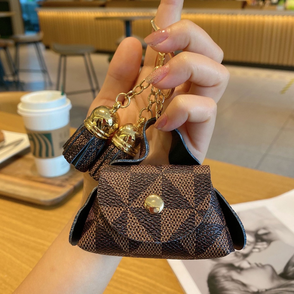Túi Đựng Tai Nghe Bluetooth/Chìa Khóa/Tiền Xu Mini Phối Tua Rua Dễ Thương