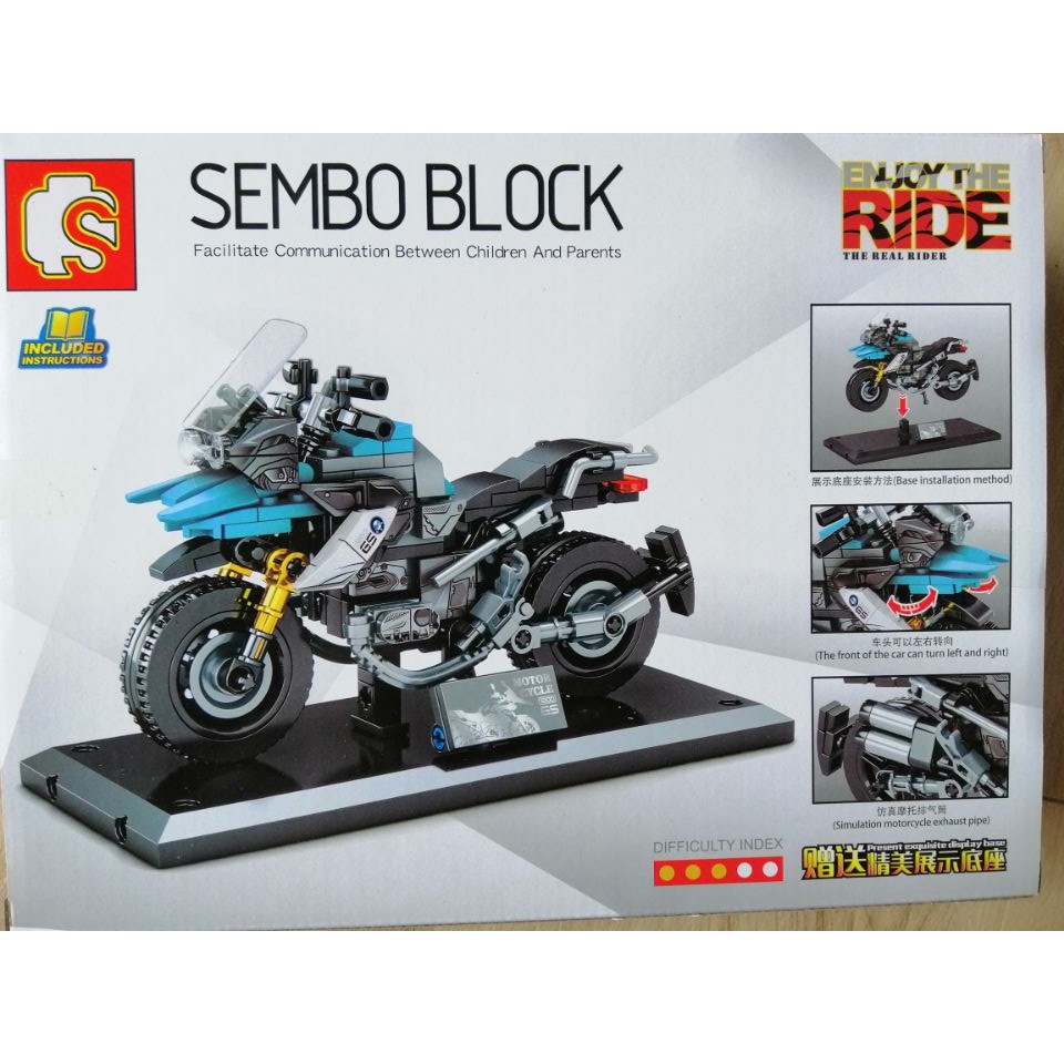 (có sẵn) bộ đồ chơi Technic Sembo Motorcycle Xe Mô Tô Yamahaa Vespa Scramber Harley