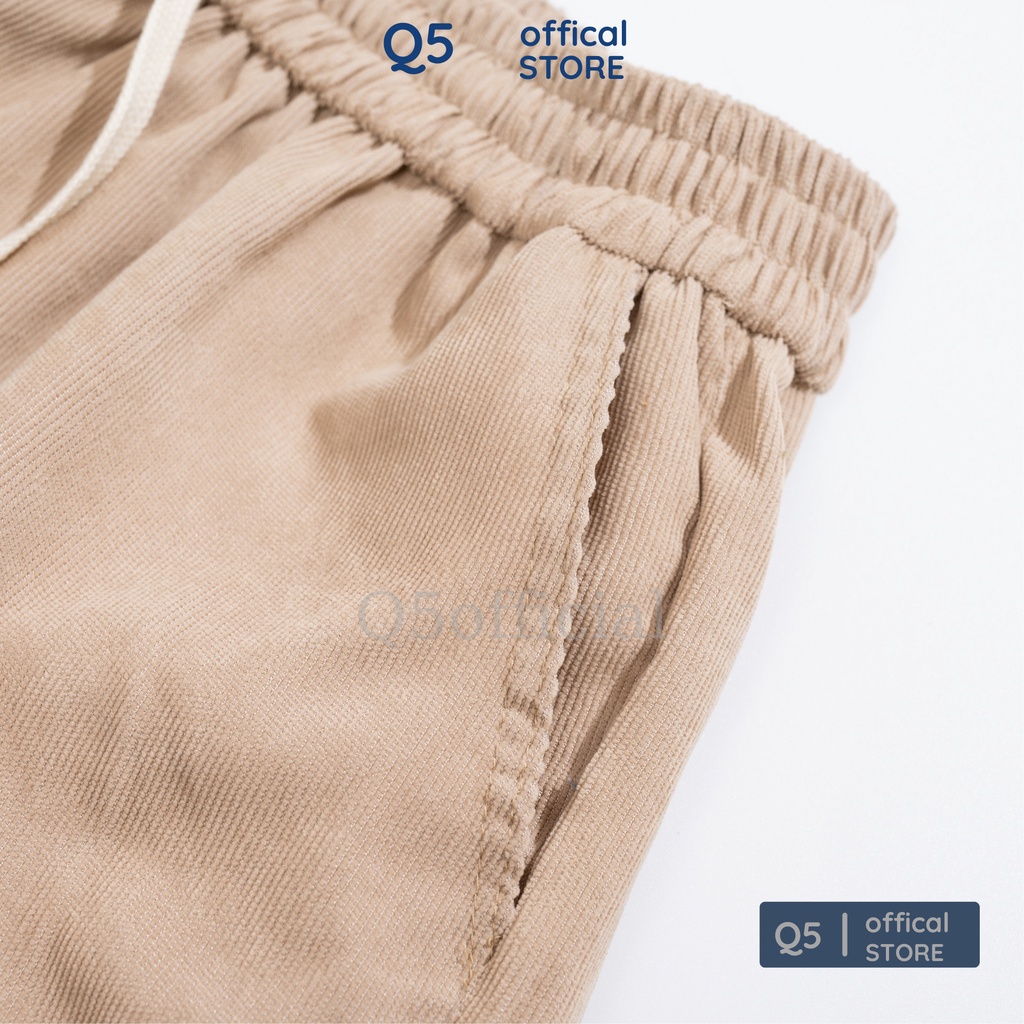 Quần Short Đùi Nhung Tăm Q5 Form Unisex Chất Mát Mẻ, Trẻ Trung