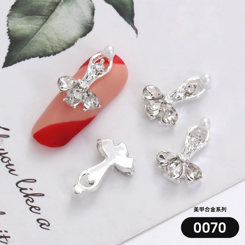 Miếng Dán Trang Trí Móng Tay Bằng Hợp Kim Hình Chú Ong Đính Đá Opal Kiểu Nhật Bản Độc Đáo Diy