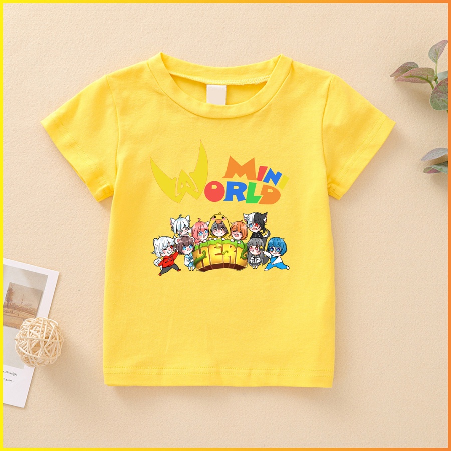 Áo Hero team màu vàng cực chất mini world cho bé trai bé gái