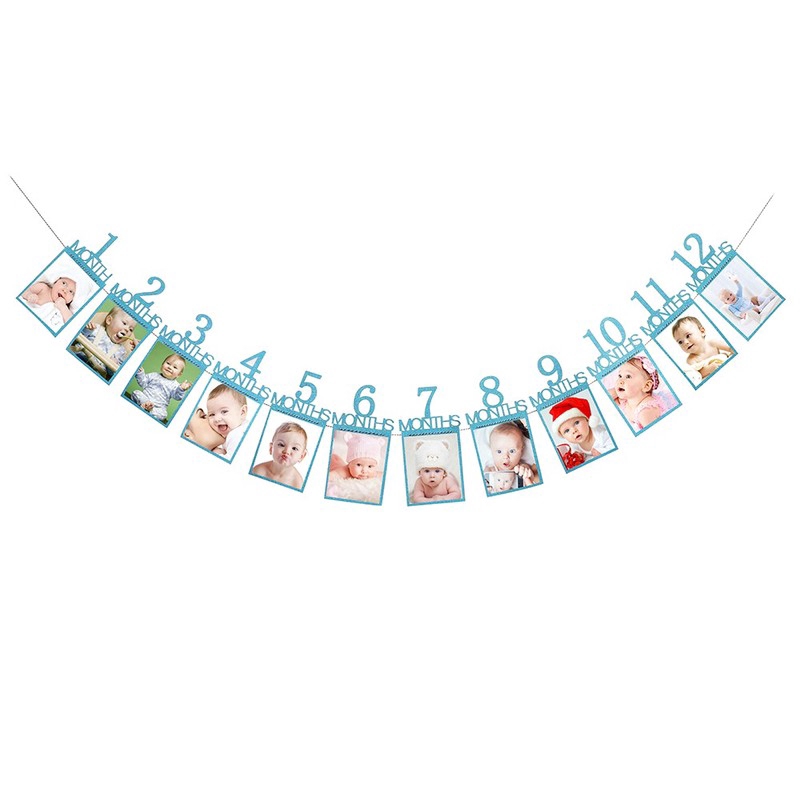 1 set Dây Treo Ảnh 12 Tháng Trang Trí Tiệc Sinh Nhật