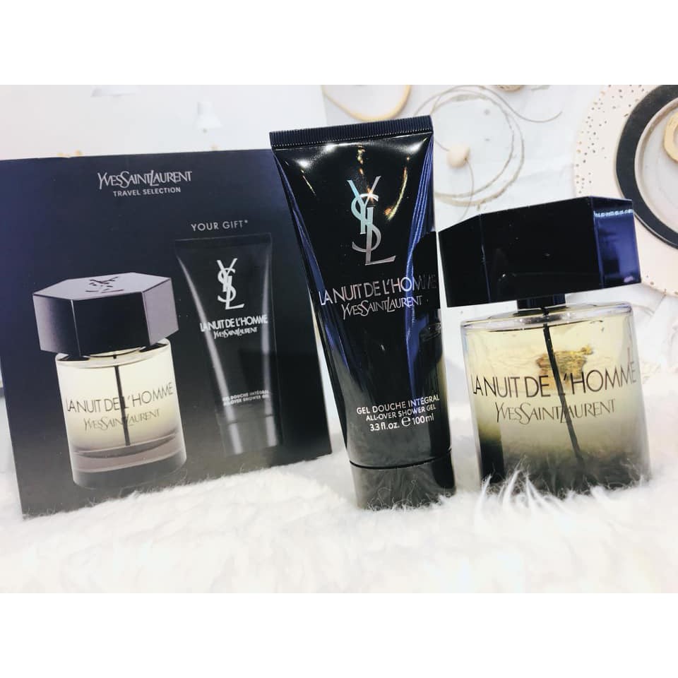 Auth - Set nước hoa Yves Saint Laurent La Nuit De L'Homme EDT (1NH 100ml + 1 sữa tắm 100ml)