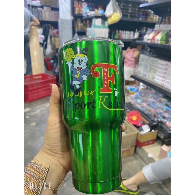 Ly giữ nhiệt 900ML inox 304 2 lớp, ly giữ nhiệt tặng kèm ống hút inox, cọ rửa và túi đựng