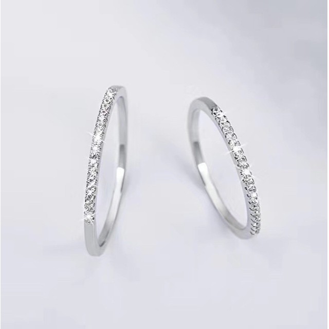 Nhẫn bạc nữ 1 hàng đá xinh- Nhẫn bạc ta nguyên chất, trẻ trung, cá tính.