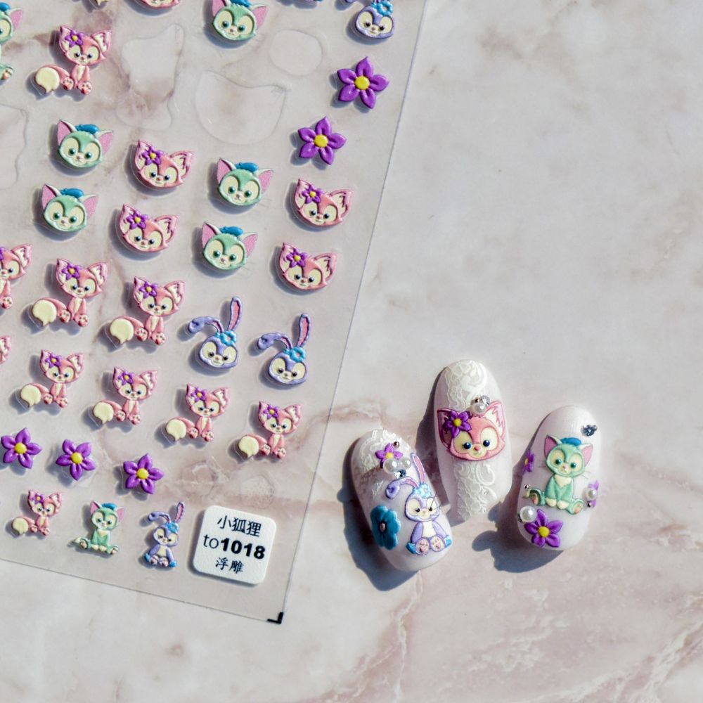 [Hàng mới về] Miếng dán trang trí móng tay 5d họa tiết hoạt hình dễ thương