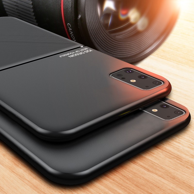 Ốp điện thoại TPU cứng phối da mềm từ tính chống sốc mặt nhám thời trang cho Samsung Galaxy S20 FE 5G / S 20 S20FE
