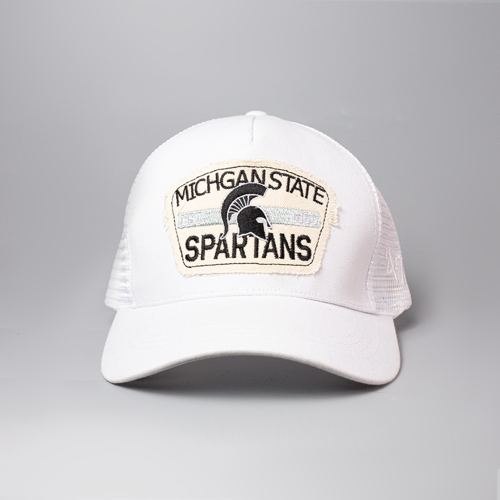 Nón kết mũ lưỡi trai phối lưới thêu hình chiến binh La Mã American Michigan Spartans dành cho nam nữ freesize thời trang