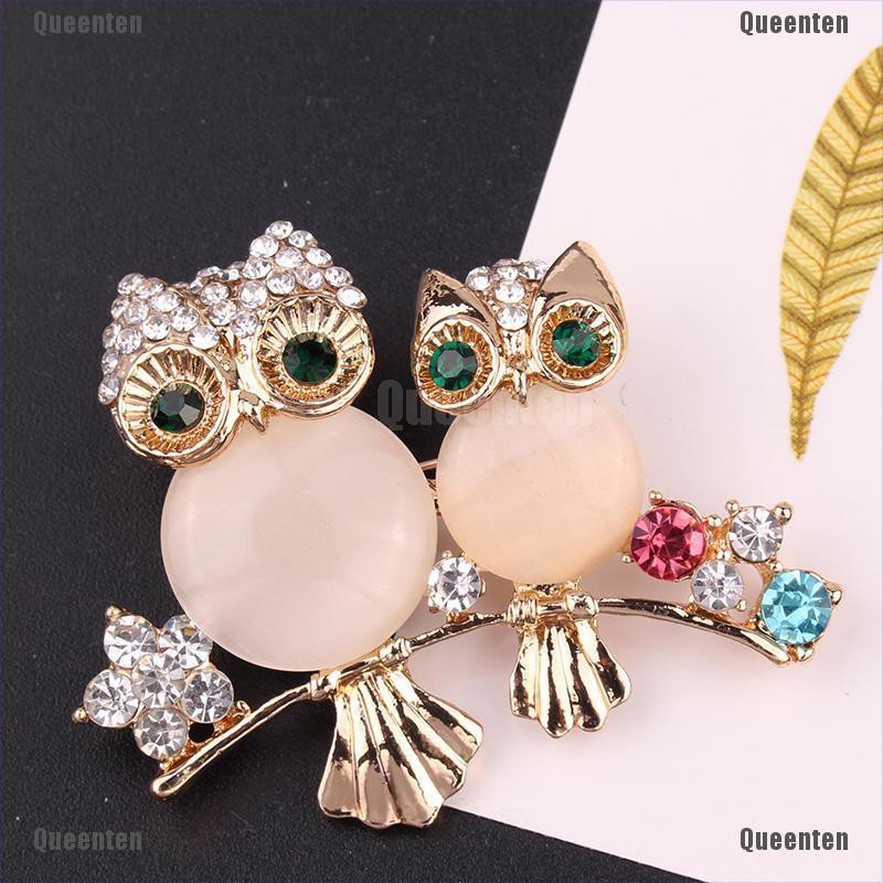 ★Queen★Cute Crystal Owl Animal Corsage Banquet Decoration Women Brooch Pin Jewelry Gift