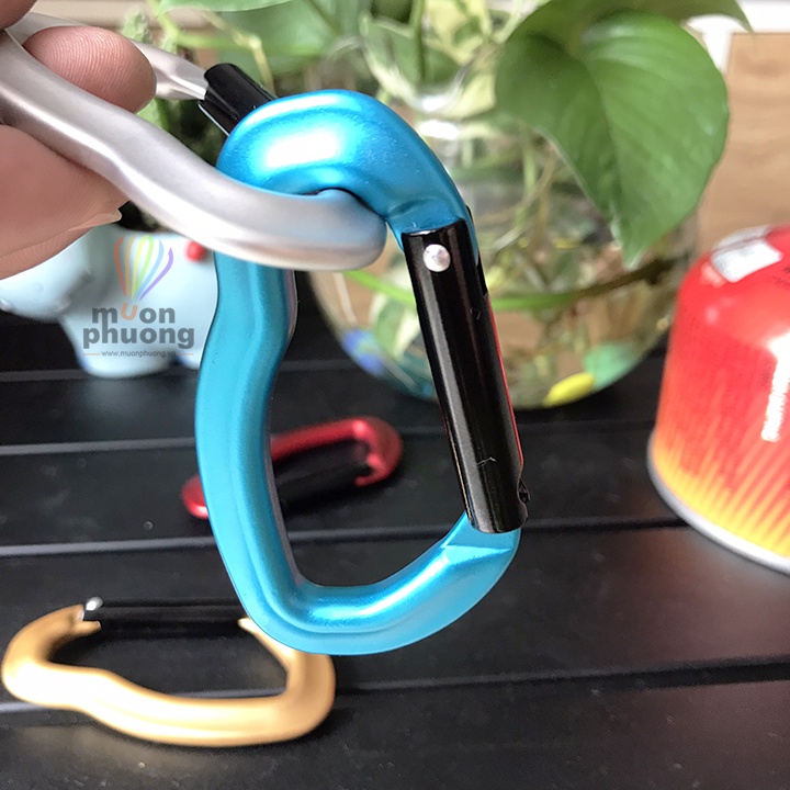 Móc khóa carabiner móc treo đồ chữ D đa năng hợp kim nhôm cắm trại dã ngoại - MUÔN PHƯƠNG SHOP