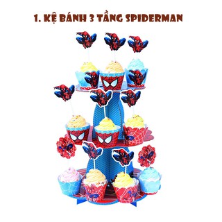 [GIẢM SỐC] Kệ bánh cupcake 3 tầng trang trí sinh nhật theo chủ đề