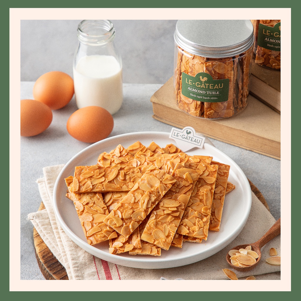 Bánh Ngói Hạnh Nhân Almond Tuiles thương hiệu Le Gâteau 160g