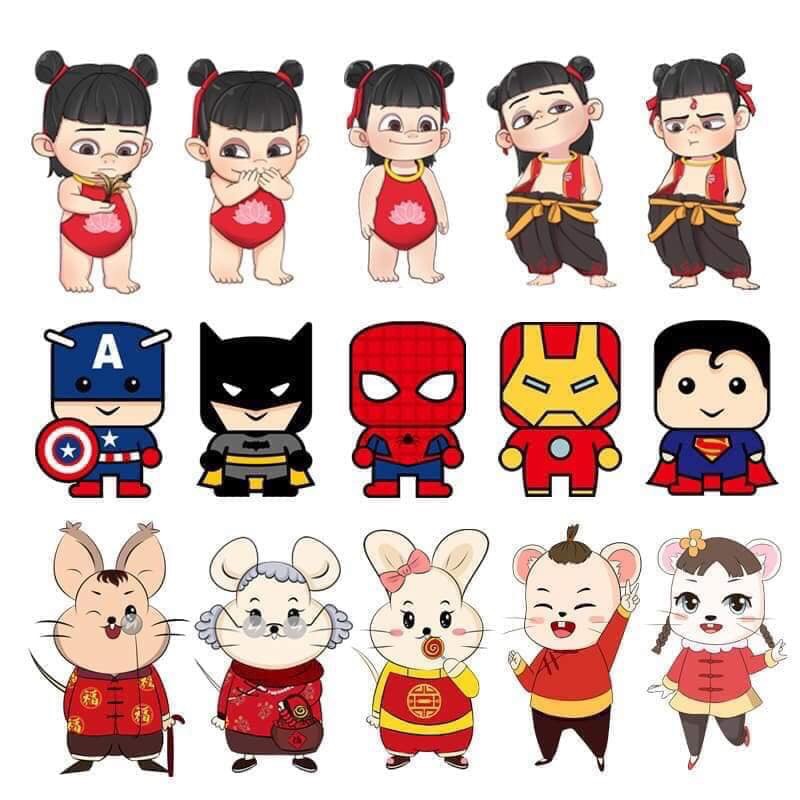 Combo 10/combo 5 bao lì xì hoạt hình siêu cute/bao lì xì mẫu mới nhất năm 2020 (siêu nhân, anh hùng, maruko, doremon)